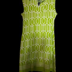 Barbara Erickson DRESS, XL, Lime, NWT, sleeveless, open color, shift, Ret.:$135